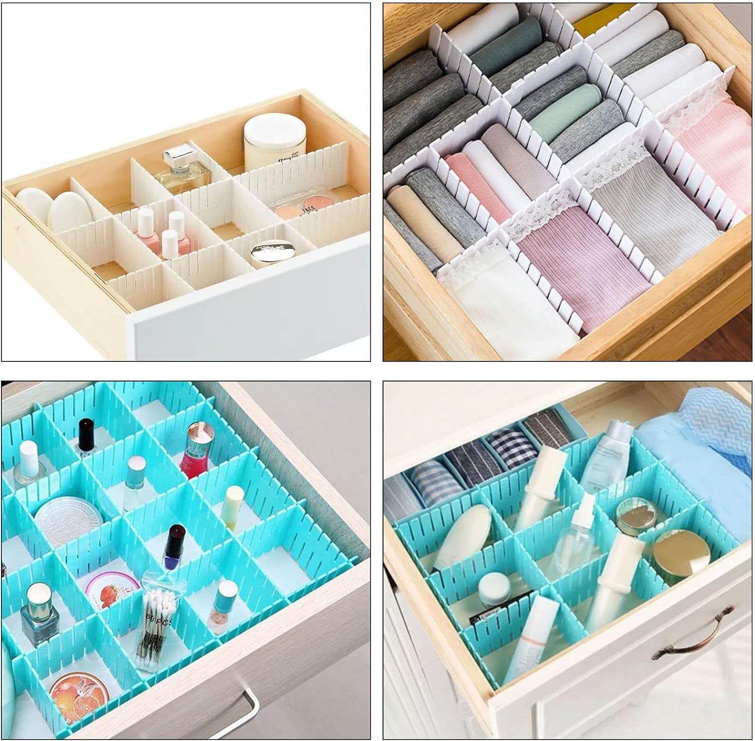 DIY Grid Drawer Dividers Adjustable Sock Underwear Dresser Drawer Organizers