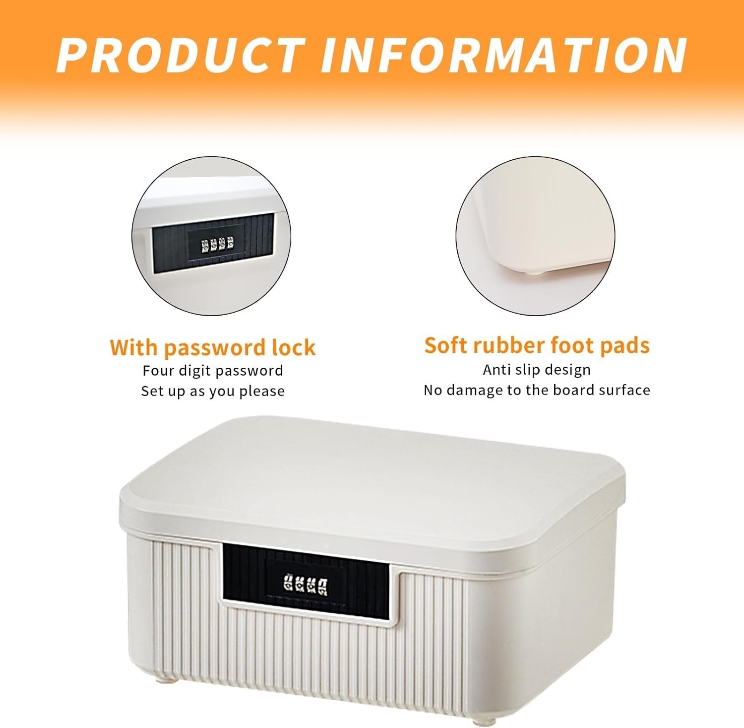 Lockable Storage Box, 2.3 Gallon/9 Liter Combination Lock Box, Medicine Case …