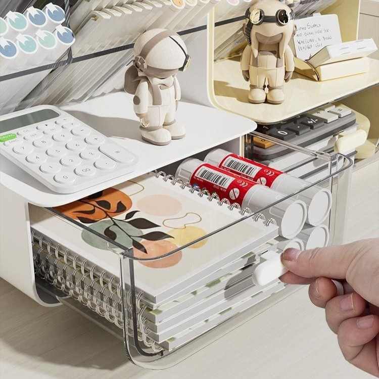 Multi-Compartment Desktop Organizer ABS Plastic for Cosmetics & Office Supplies