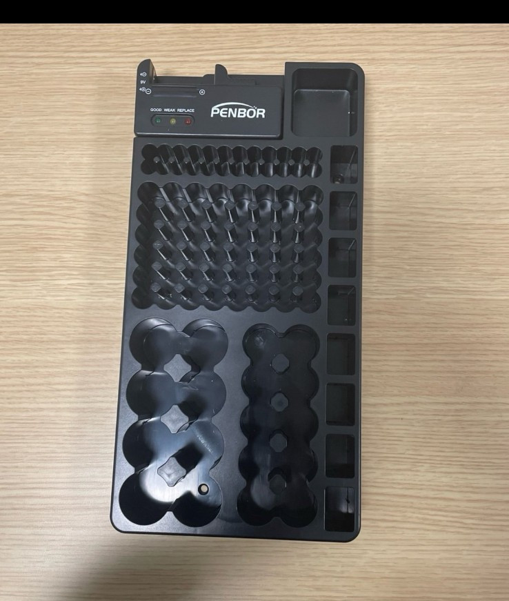 PENBOR Plastic Battery Storage Case, Tray Organizer & Tester