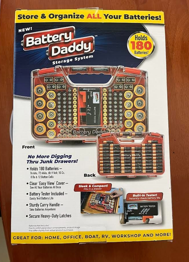 180 Battery Daddy Storage System Caddy Organizer with Case and Tester