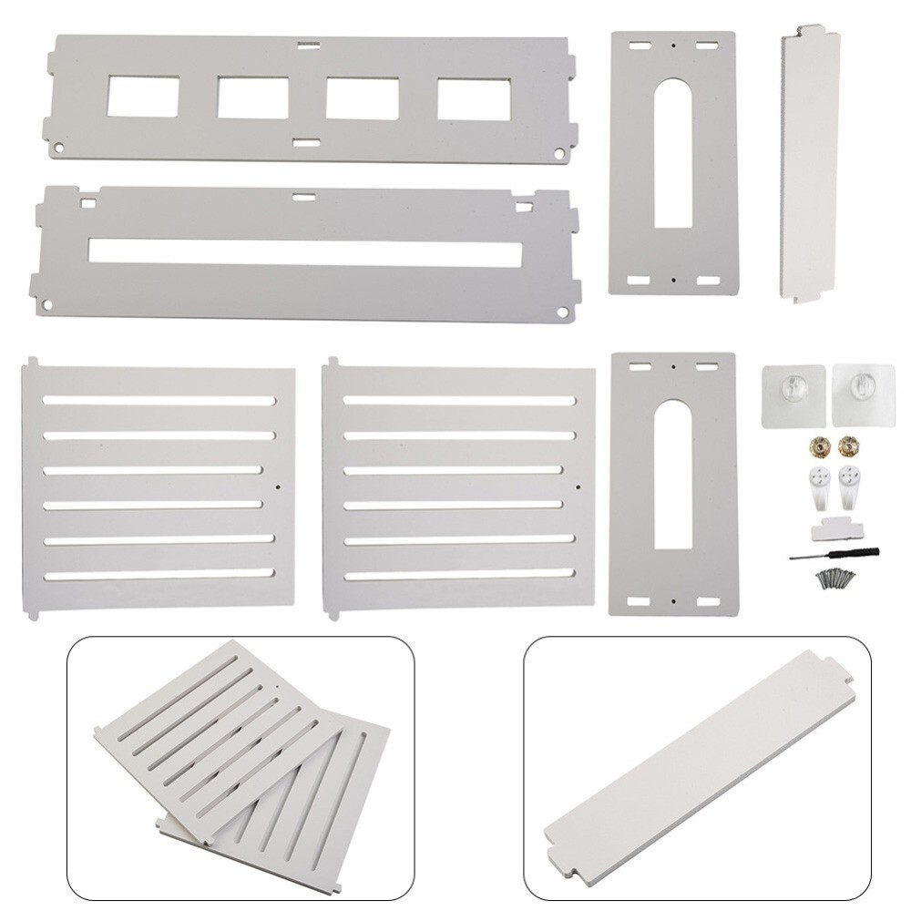 White Wifi Router Rack Box Shelf Storage Wall Mounted Wireless Bracket Cable