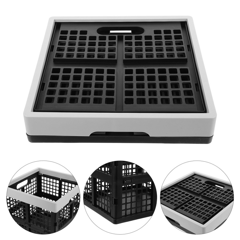 Stackable Foldable Plastic Utility Storage Bin for Auto Camping and Car Trunk