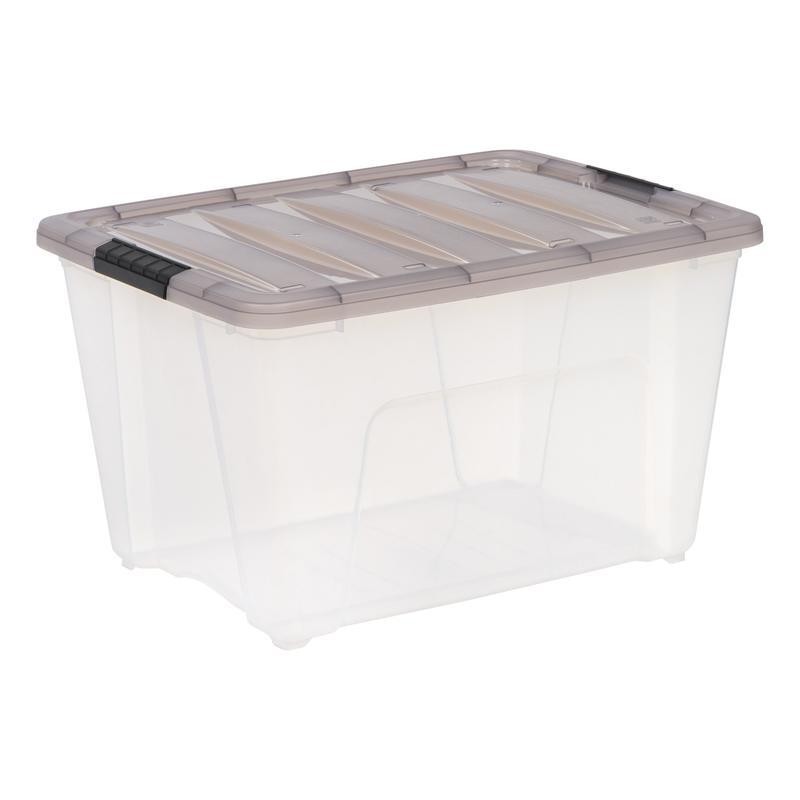 53 Qt Stackable Clear Plastic Storage Bins W/Latching Lid Home Organization New