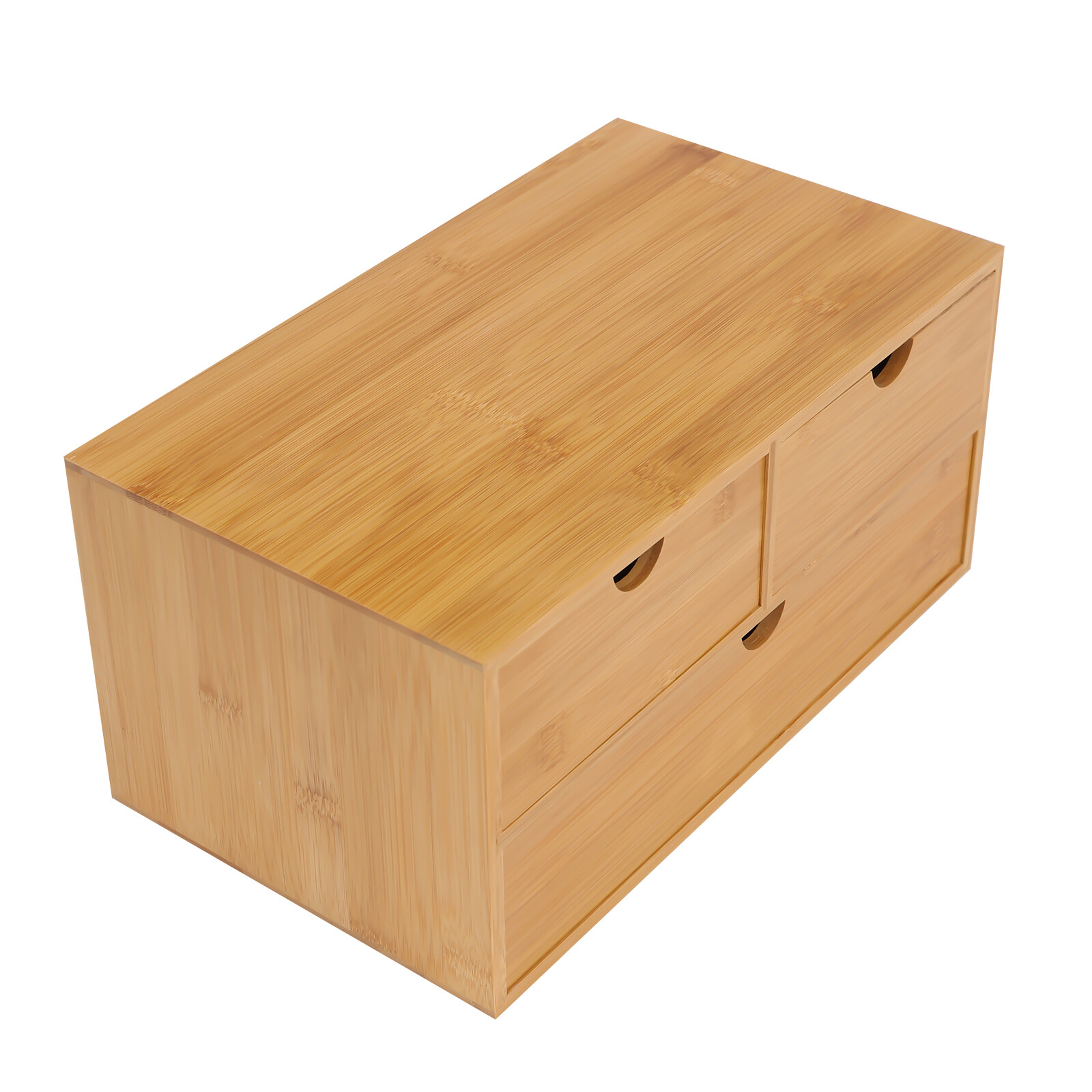 12.99*7.48*6.3&Prime; 100% Original Bamboo Desk Storage Organizer Tabletop W/ 3 Drawer