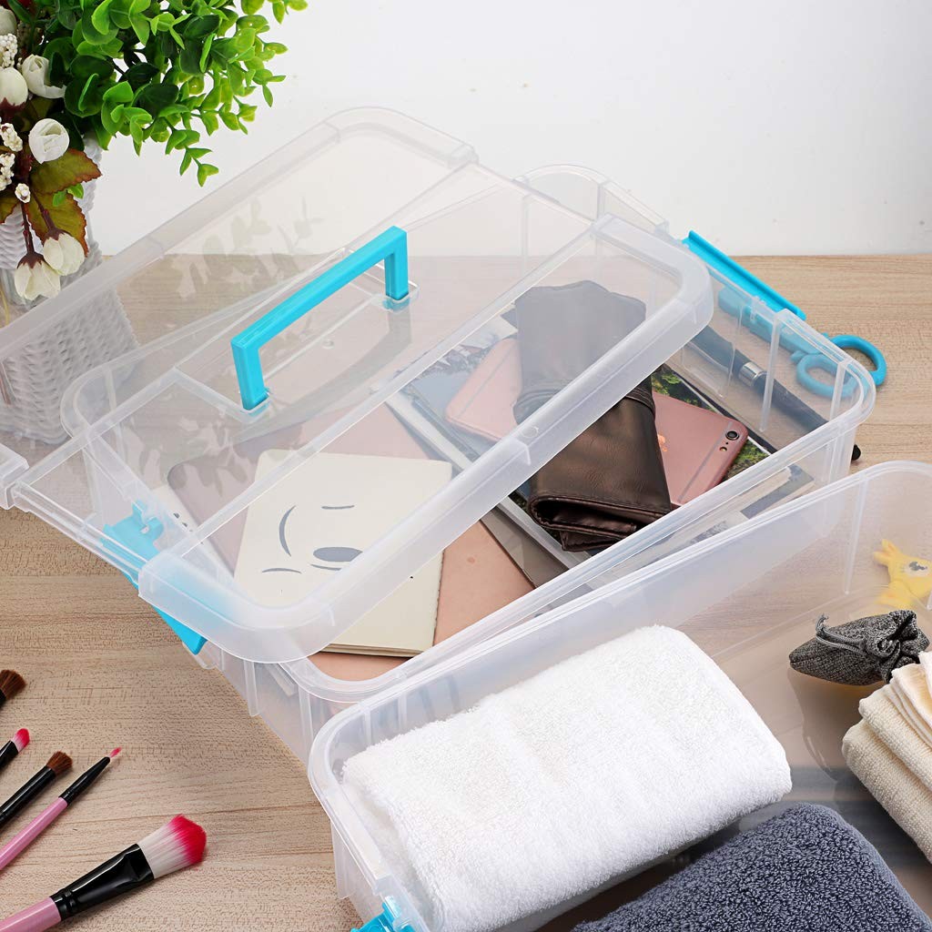 2 Layer Stack & Carry Box, Plastic Multipurpose Portable Storage Container Bo…