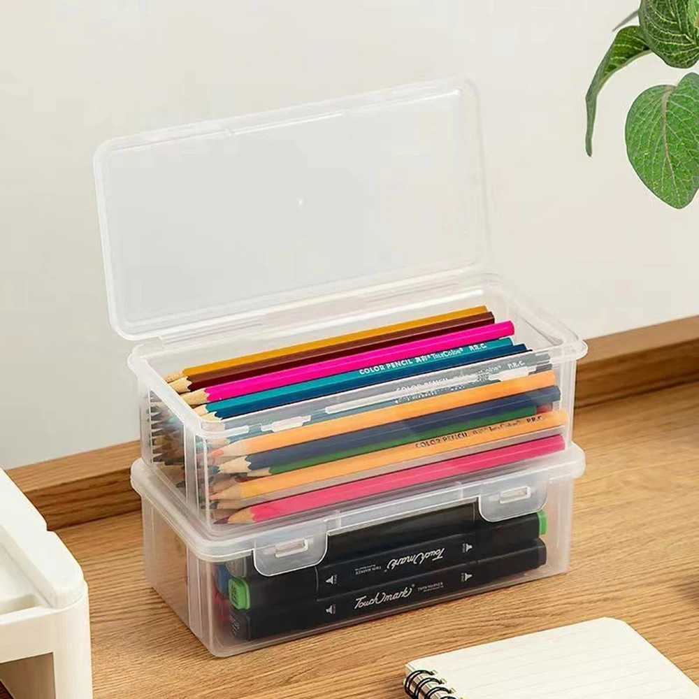 1pc Translucent PencCase Large Capacity Lightweight Convenient for School Suppli