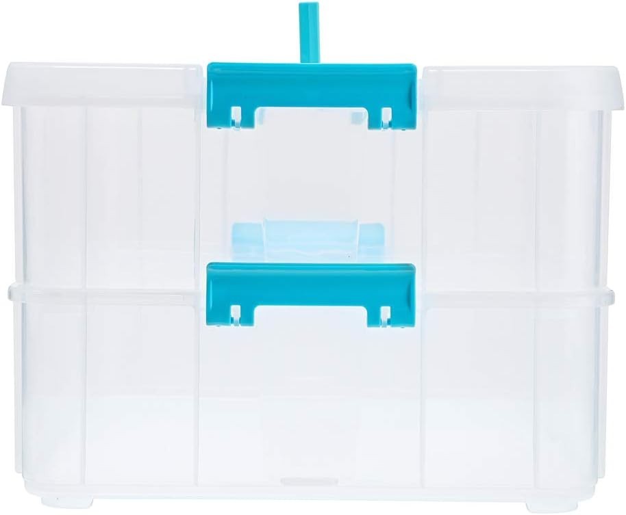 2 Layer Stack & Carry Box, Plastic Multipurpose Portable Storage Container Bo…