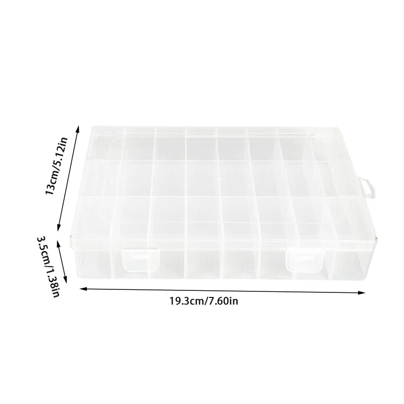 24 Grid Transparent Storage Boxes Hardware Buttons Fishing Jewellery Accessories