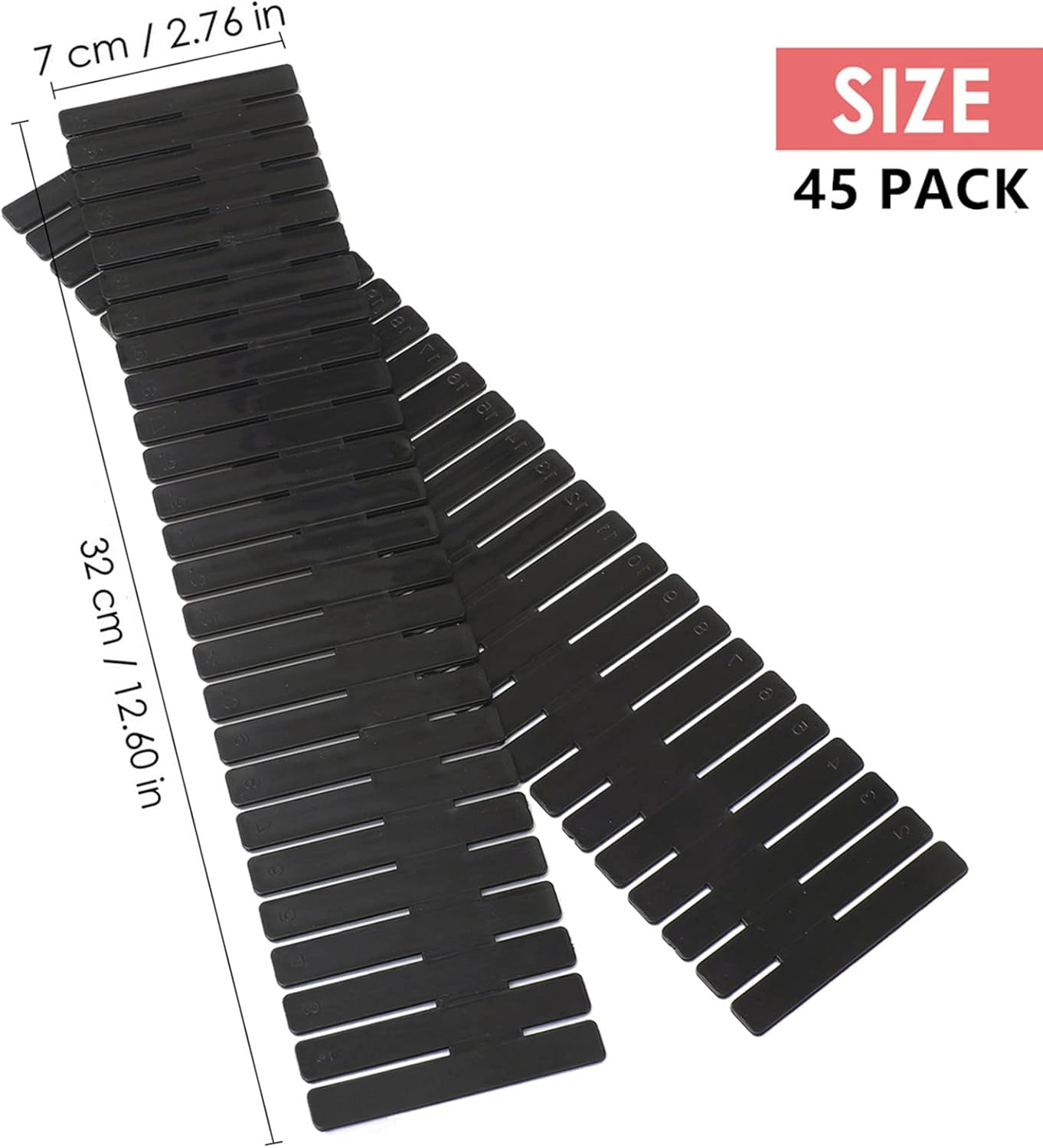 45 Pack Drawer Dividers, Plastic Adjustable Drawer Storage Organizer for Tidying
