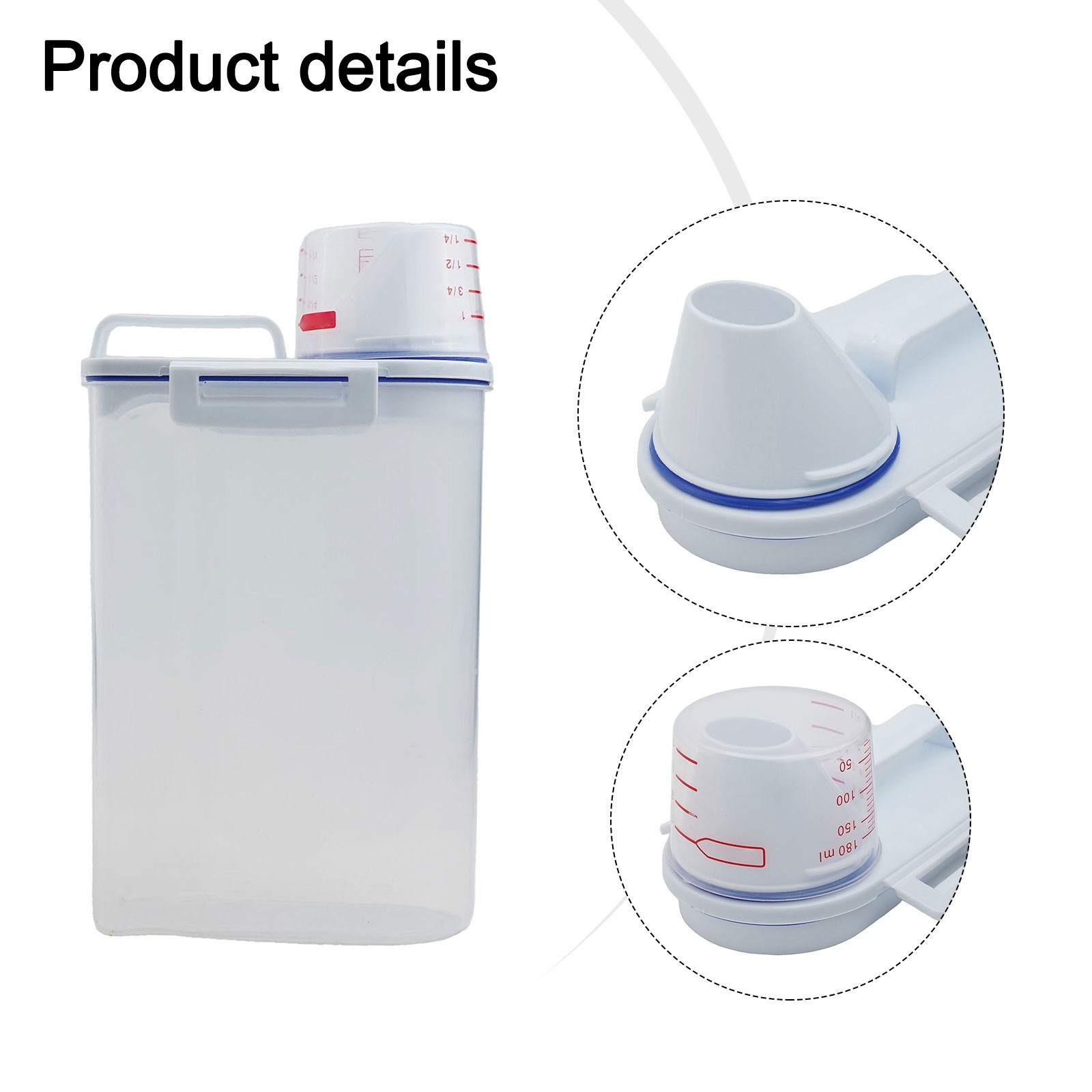 1pc Transparent Food Cereal Dispenser Food Sealed Jar Double Sealing Rubber Ring