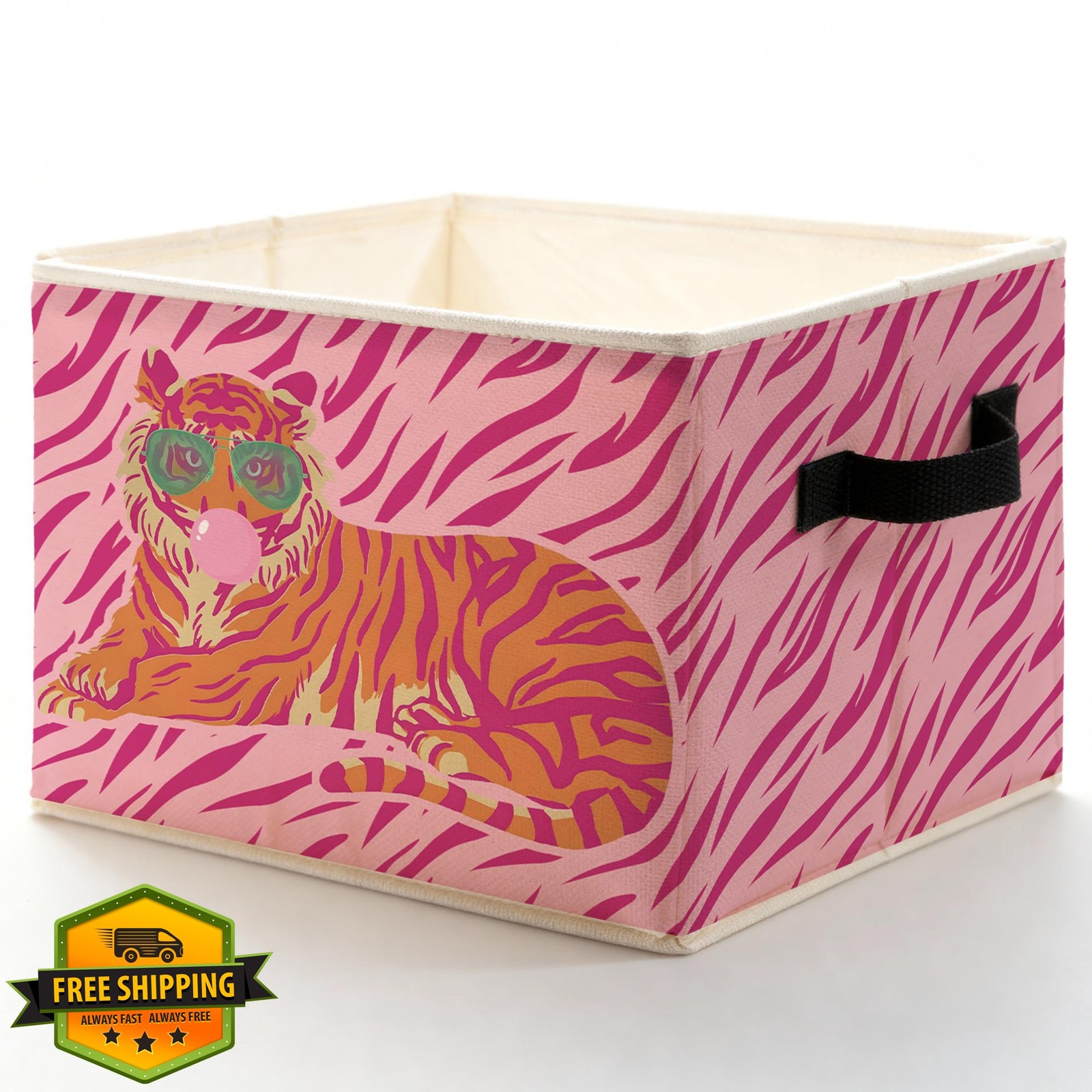 LADOCK Tiger Storage Bins Box Pink Orange