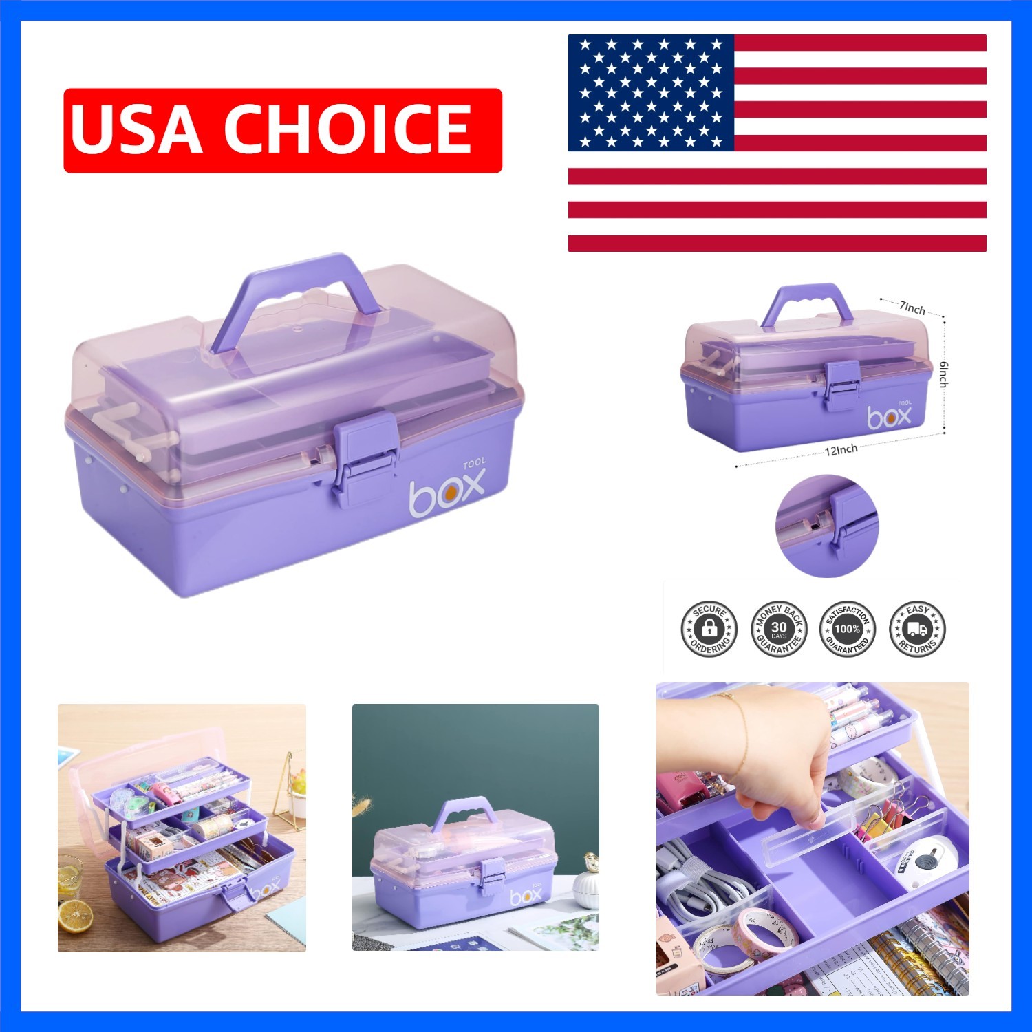12 » Three-Layer Clear Plastic Storage Box/Tool Box, Multipurpose Organizer a…