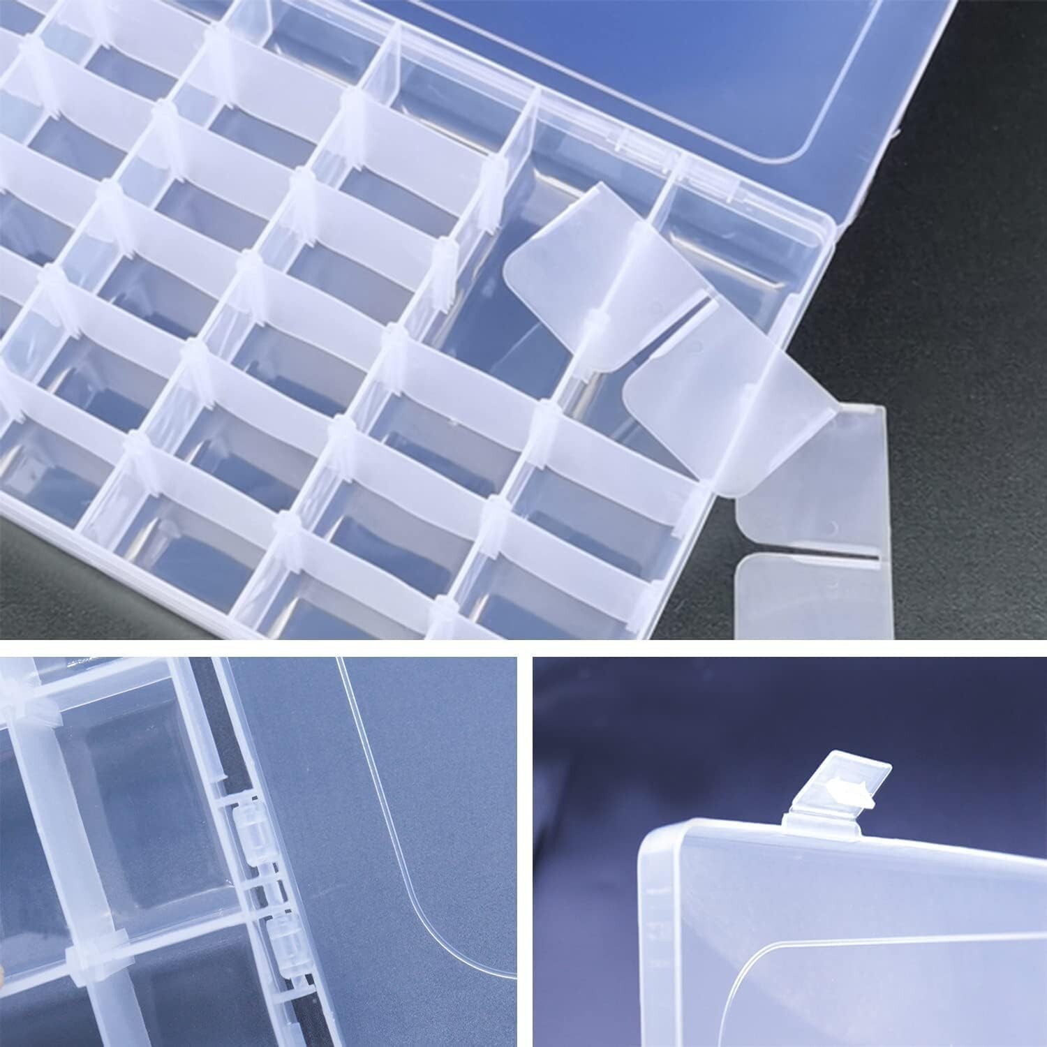 Multi-Purpose Adjustable Storage Boxes – 10.8&Prime; x 7&Prime; x 1.8&Prime; – 8 Packs