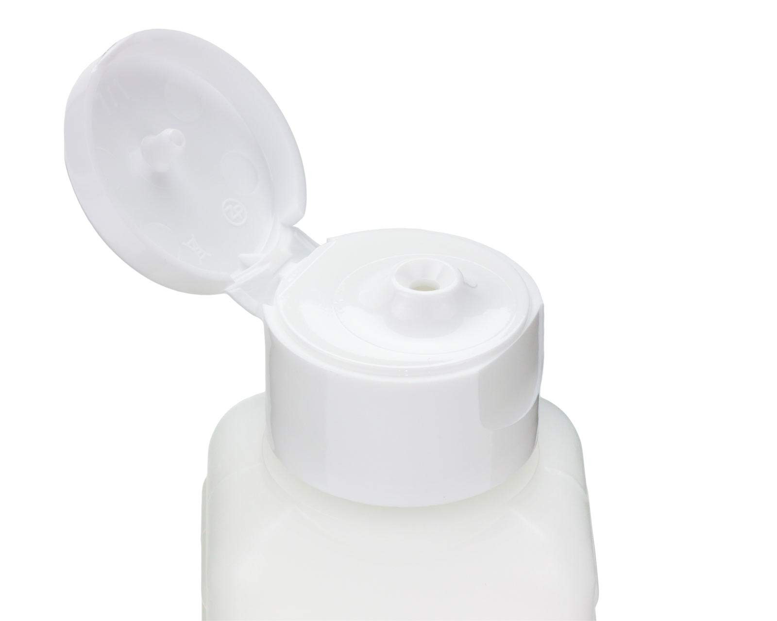 10 dosing bottles of 100 ml made of HDPE with hinged cap White