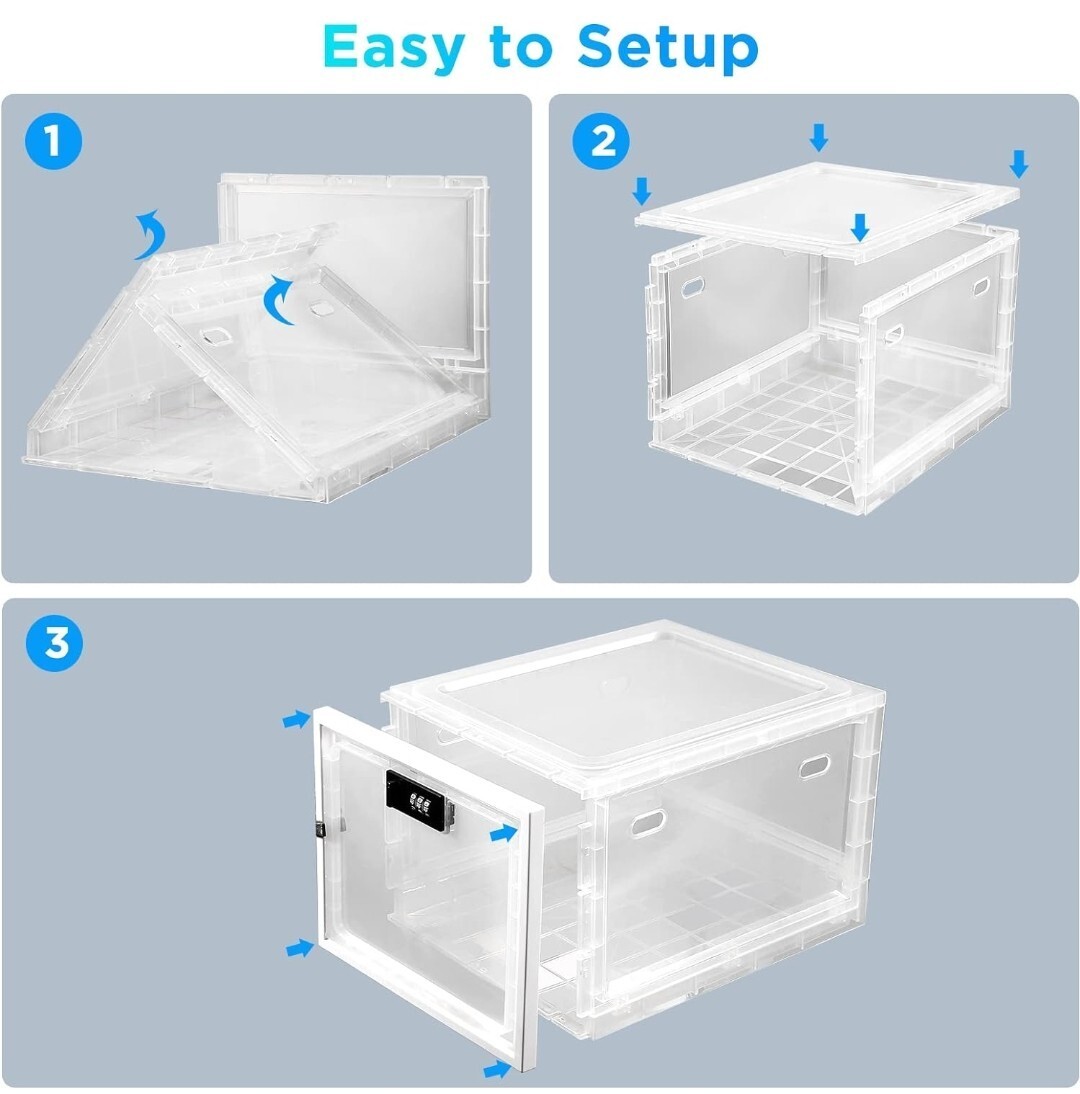Lock Box For Safe – Lockable Storage Boxes Clear Sturdy Dust-free Shoes Box