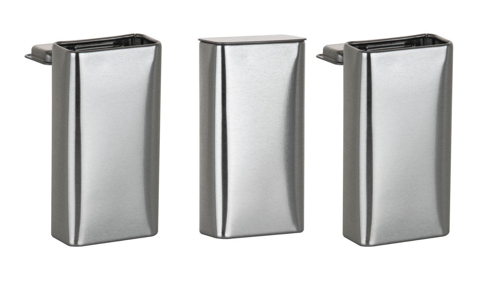 MagnaKoys Rectangular Silver Metal Hinged Lid Tin Containers (7 Pack)