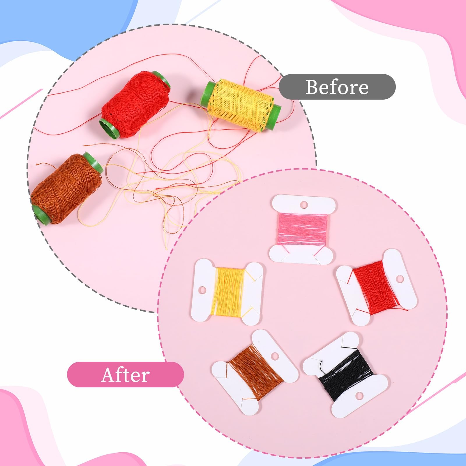 200pcs Embroidery Thread Storage Card Bobbins Thrad Card Paper Bobbins Thread…