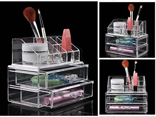 MCB Home Essentials-Acrylic Makeup & Cosmetic Jewelry Organizer Clear