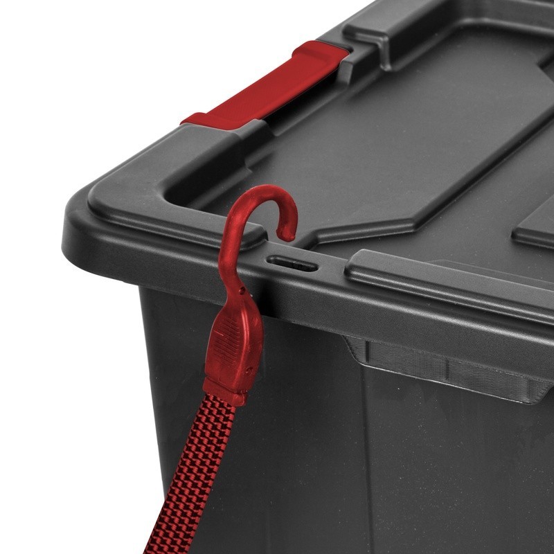Heavy Duty 27 Gal Industrial Storage Tote Plastic Bin W/ Latch Lid 4 Count New
