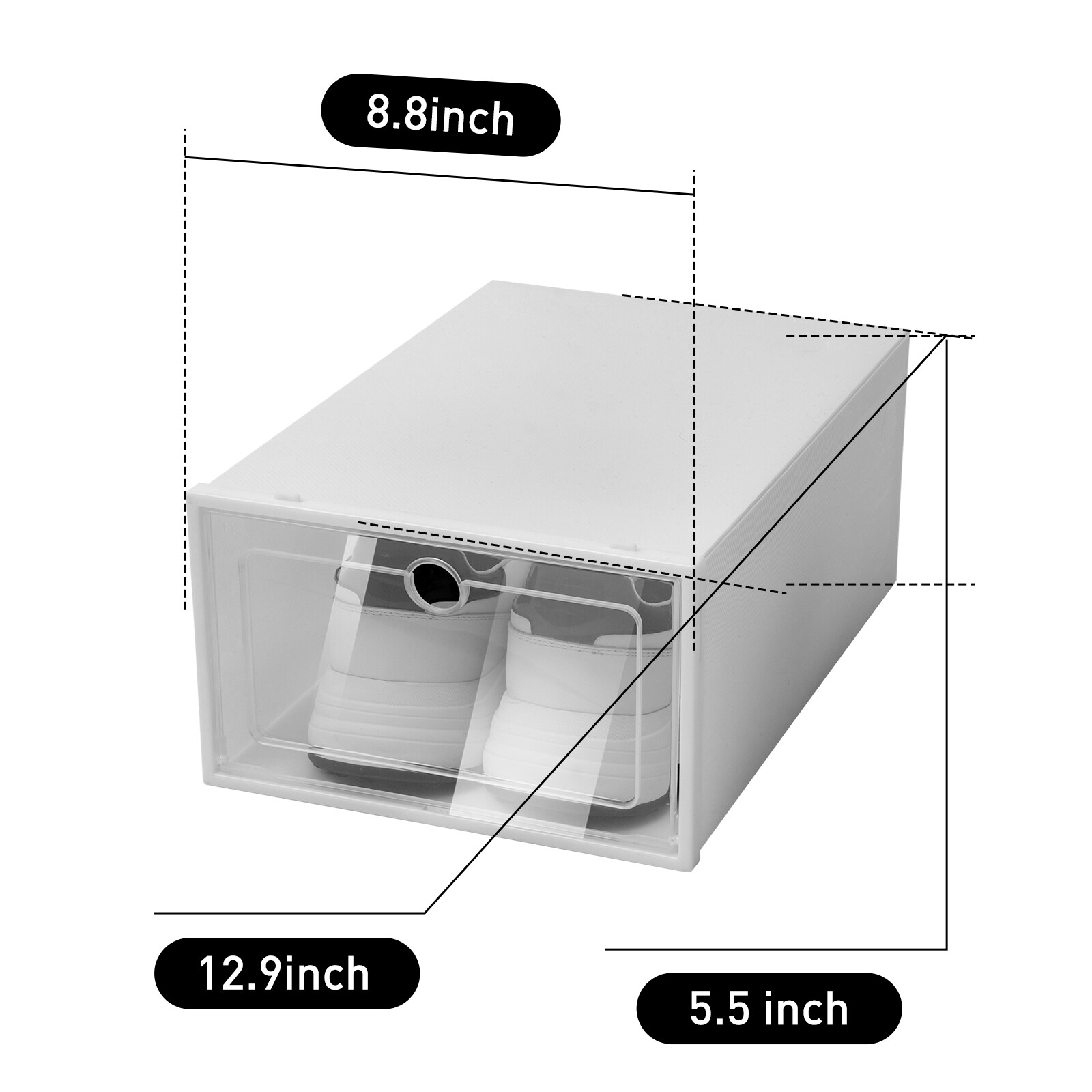 20/24pcs Plastic Shoe Box Kit Foldable Stack Storage Clear Home Organizer Rack