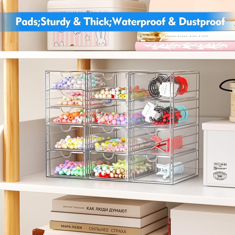 Acrylic Organizers W/ Drawers Storage Solution Makeup Office Bathroom Kitchen US