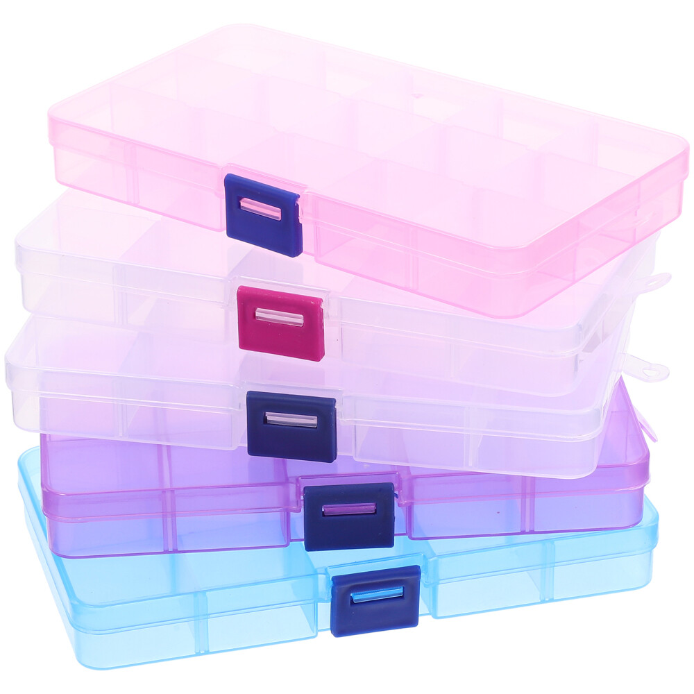 5Pcs Container with Compartments Storage Box Lightweight Cover Dropshipping