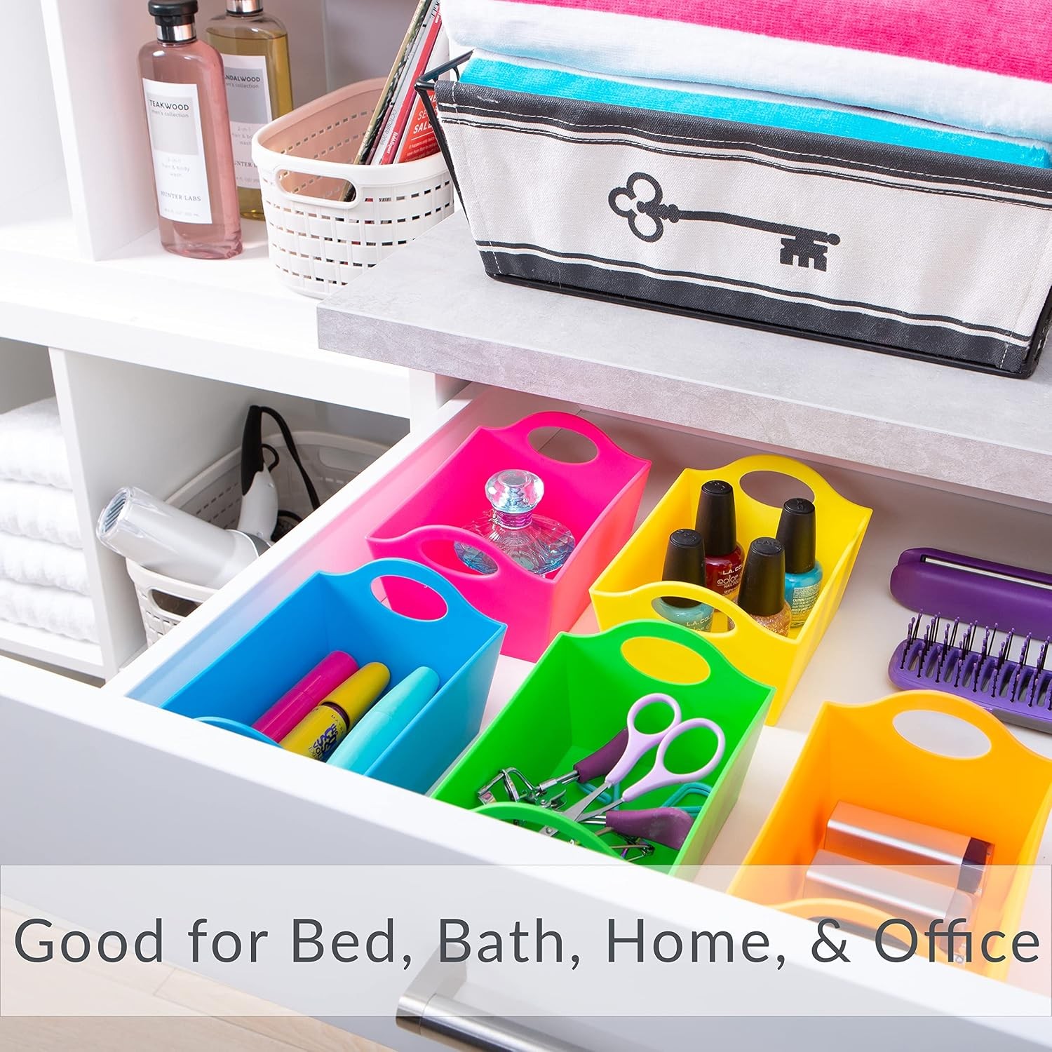 Neon, 5 Pack, Mini Storage Containers, Bins, Drawer, Office Organization, Good