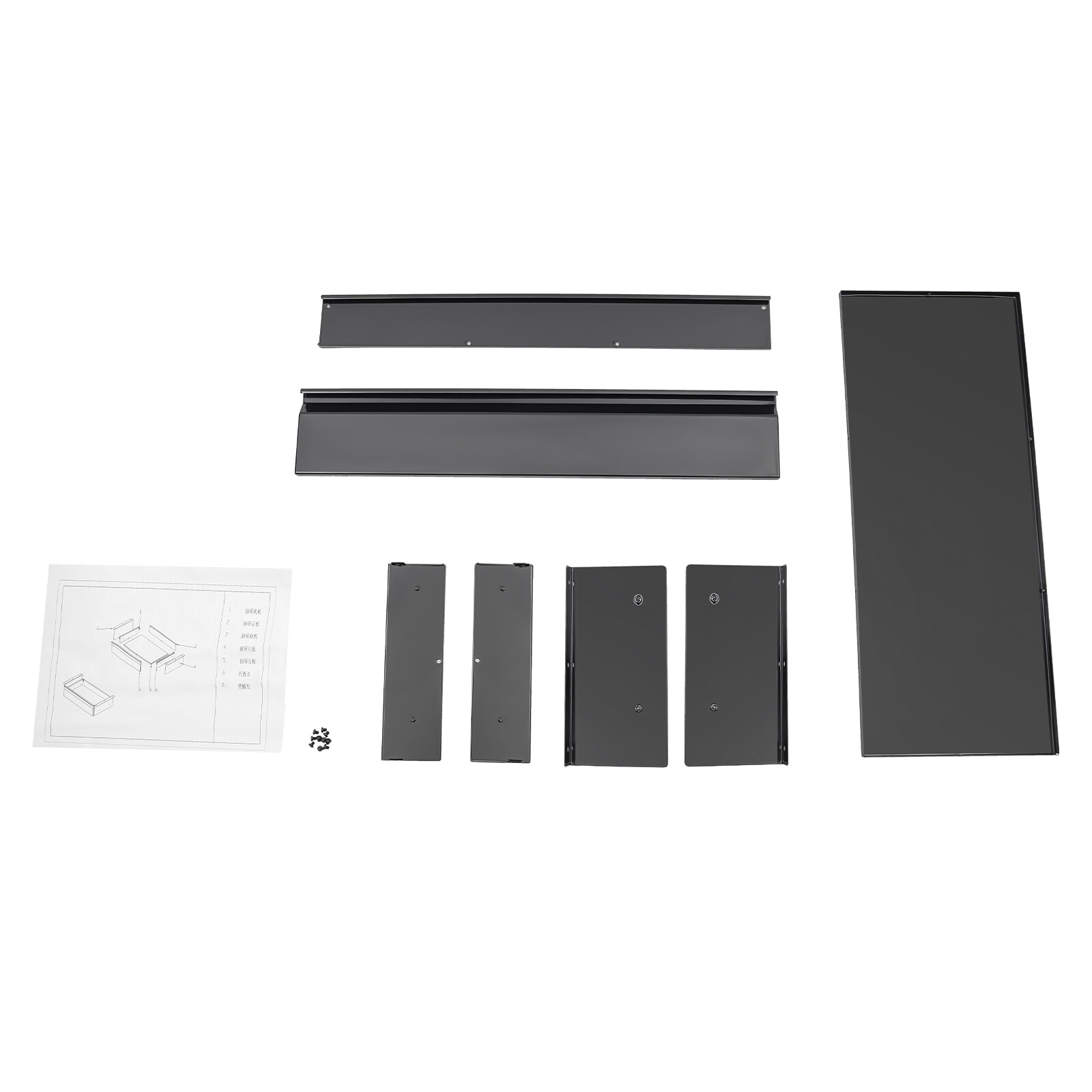 Black Sliding Pull-out Drawer Under Table Mounted Drawer Storage Box Organizer