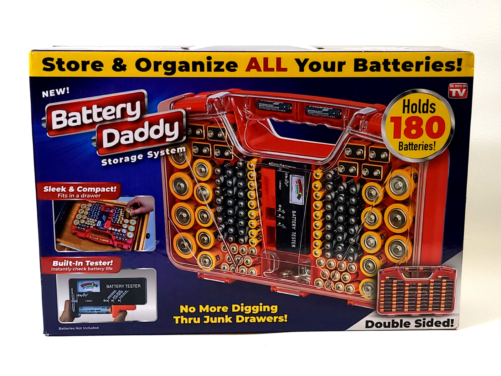 180 Battery Daddy Storage System Caddy Organizer with Case and Tester