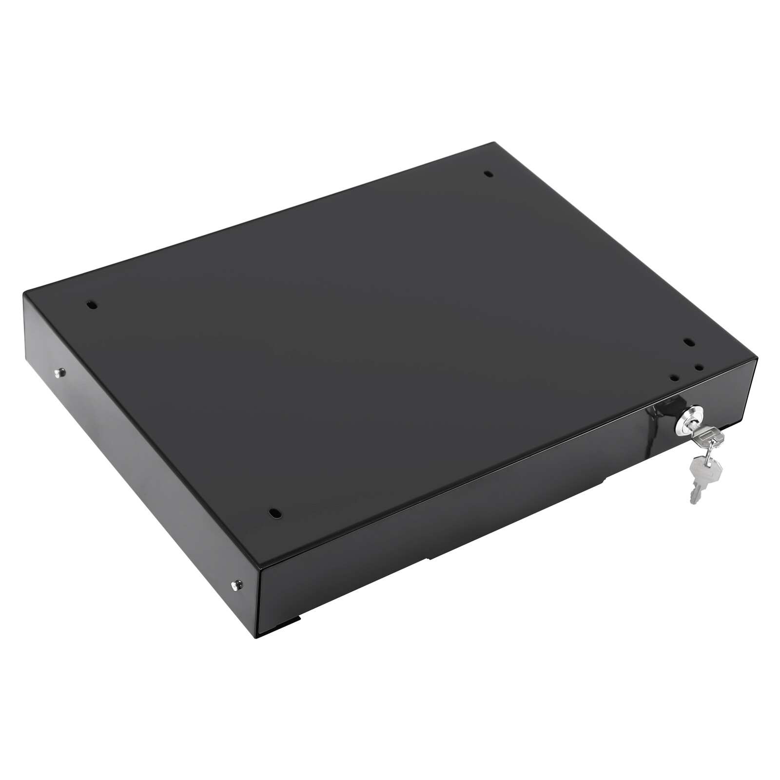 Under-Desk Sliding Drawer Organizer 36 × 27 × 5 Cm Lockable Black With Keys