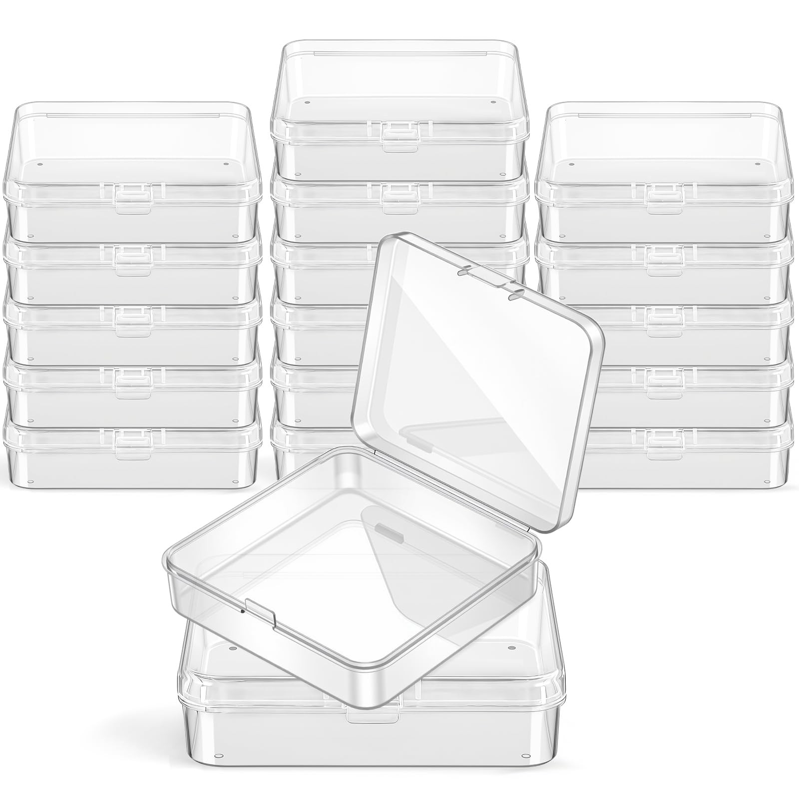 18 Pieces Mini Plastic Clear Beads Storage Containers Box for Collecting Smal…