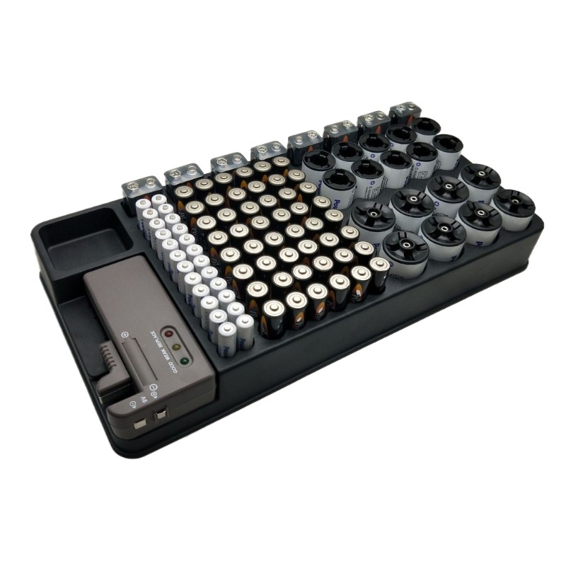 98 Compartment Battery Storage Case Container Organiser for Home and Office Use