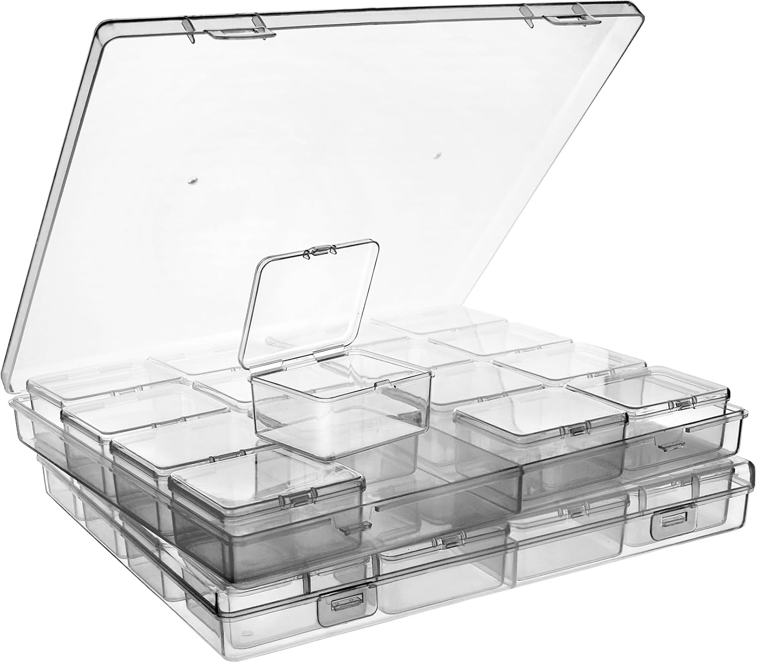 ZIIYAN Bead Storage Containers – 64 Clear Plastic Transparent 4 Pack