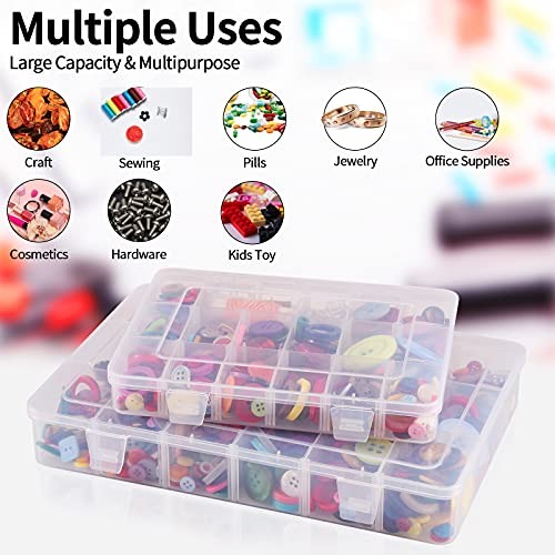 18 Grids Plastic Organizer Box with Dividers, Clear Compartment 1x 18 Grids