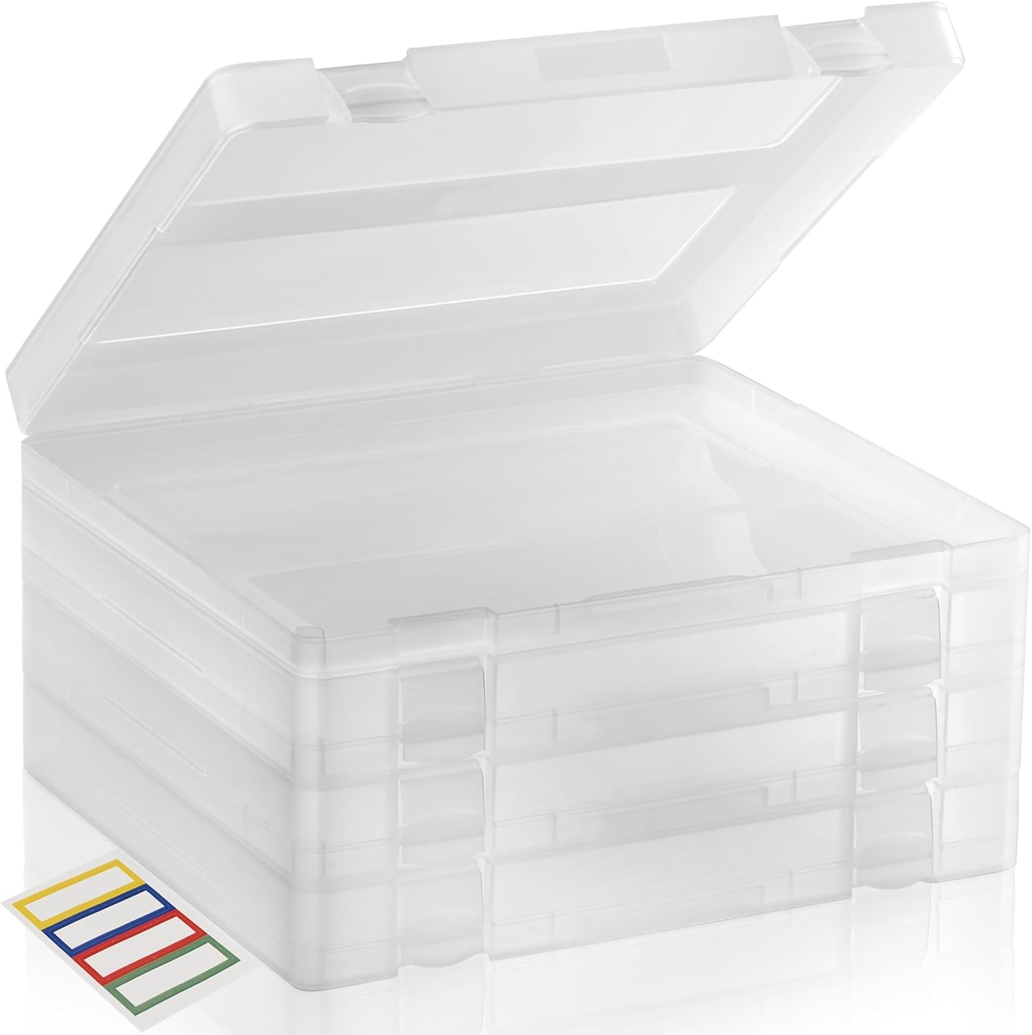 4-Pack Stackable Plastic Craft Storage Case, Art & Craft Organizer Box Holds