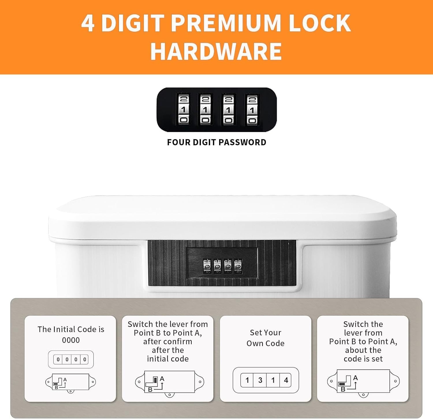 Lockable Storage Box, 2.3 Gallon/9 Liter Combination Lock Box, Medicine Case …