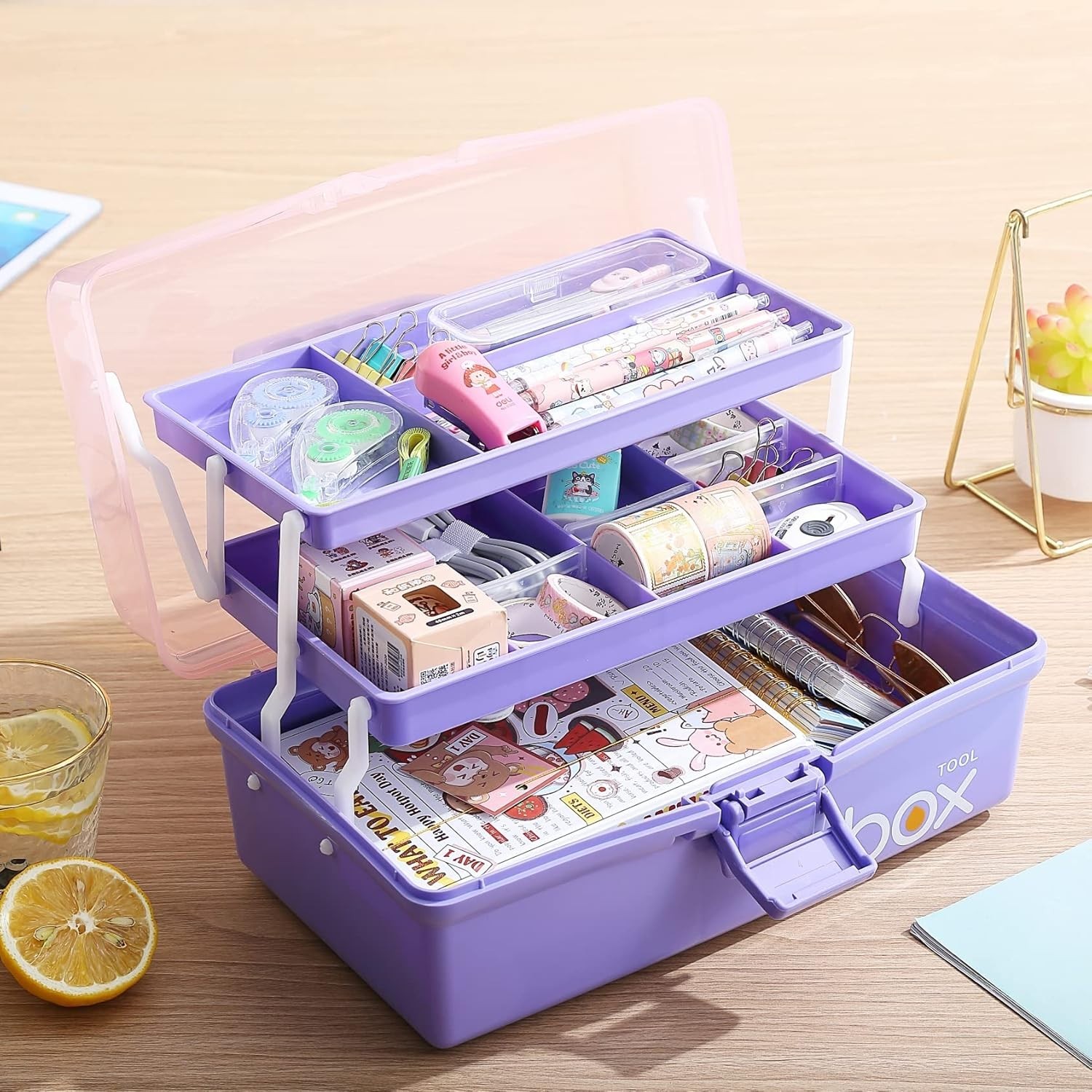 12 » Three-Layer Clear Plastic Storage Box/Tool Box, Multipurpose Organizer a…