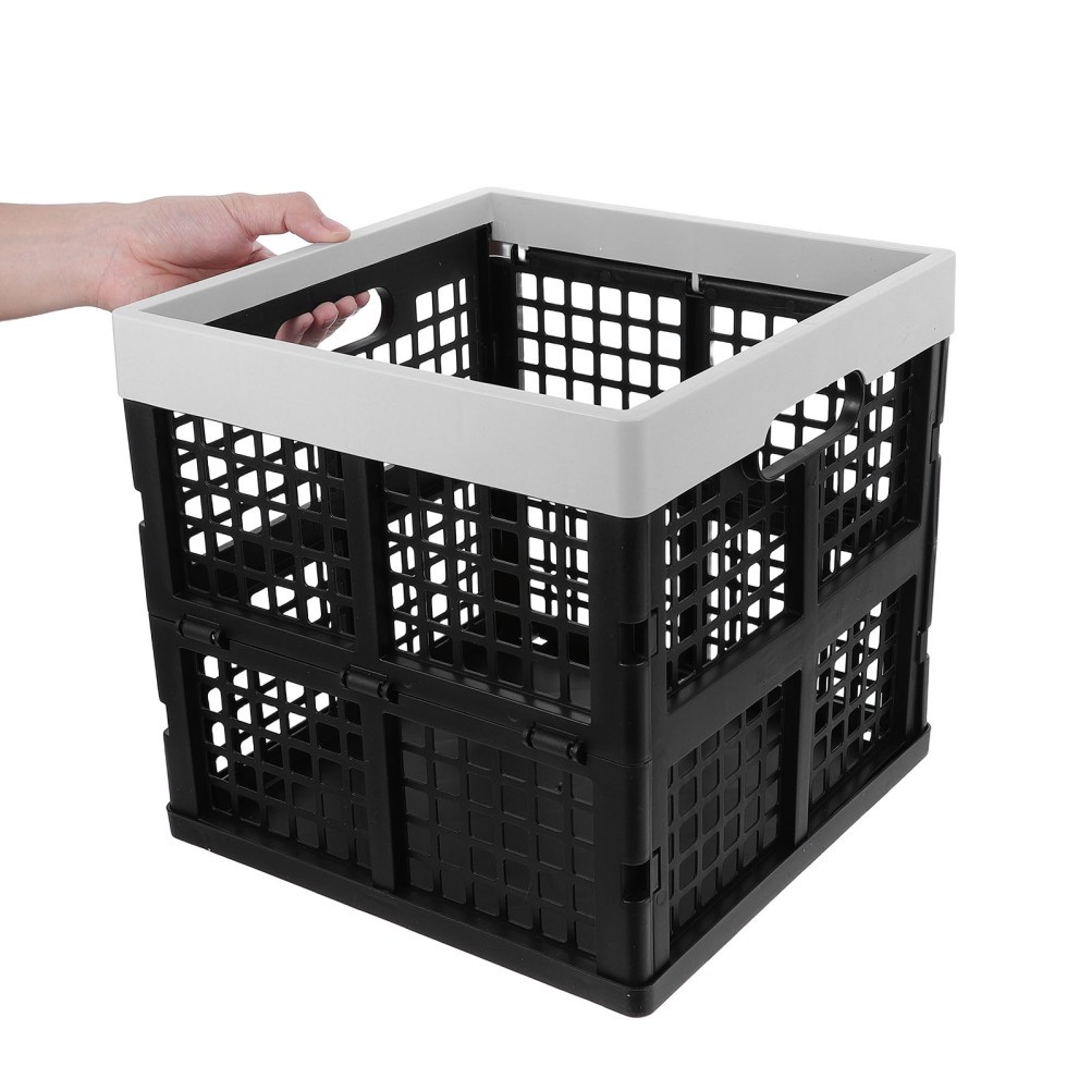 Stackable Foldable Plastic Utility Storage Bin for Auto Camping and Car Trunk