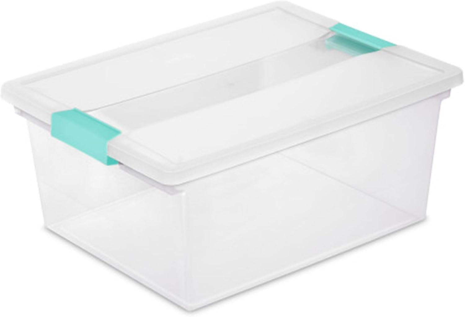 4-Pack Clip Box, Stackable Clear Plastic Bins with Latching Lids, Deep – Writing