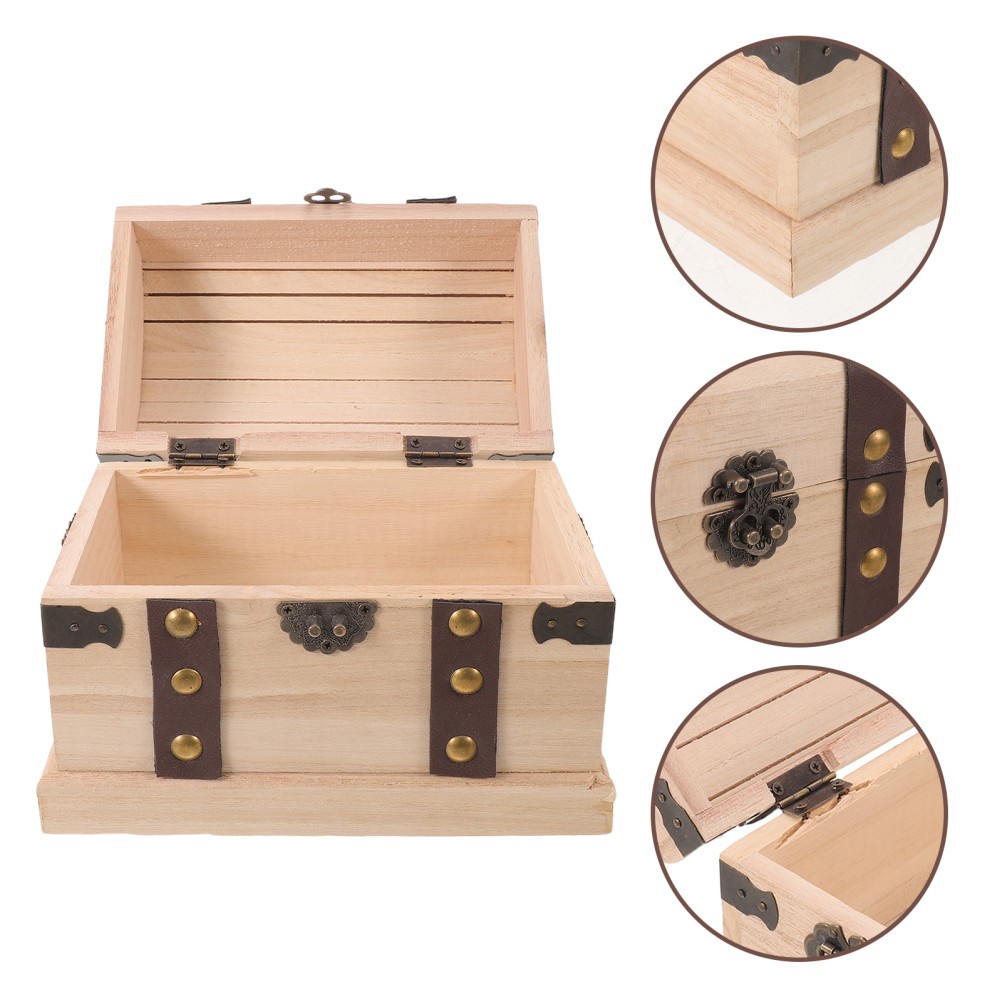 Pirate Themed Chest Vintage Jewelry Storage Box Treasure for Crafts