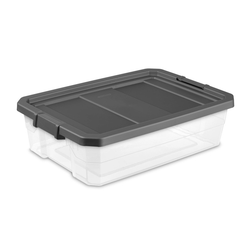 Durable Stackable Clear Plastic Storage Bin W/ Latch Lid Home Organization New