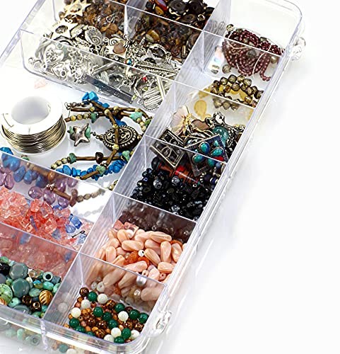 18 Grids Plastic Organizer Box with Dividers, Clear Compartment 1x 18 Grids