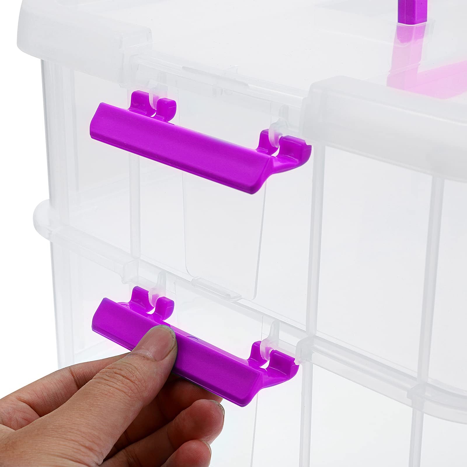 2 Layer Stack & Carry Box, Plastic Multipurpose Portable Storage Container Bo…