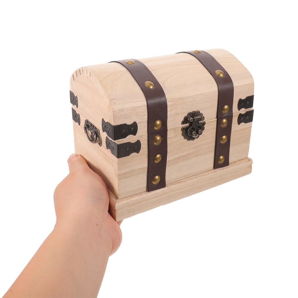 Pirate Themed Chest Vintage Jewelry Storage Box Treasure for Crafts