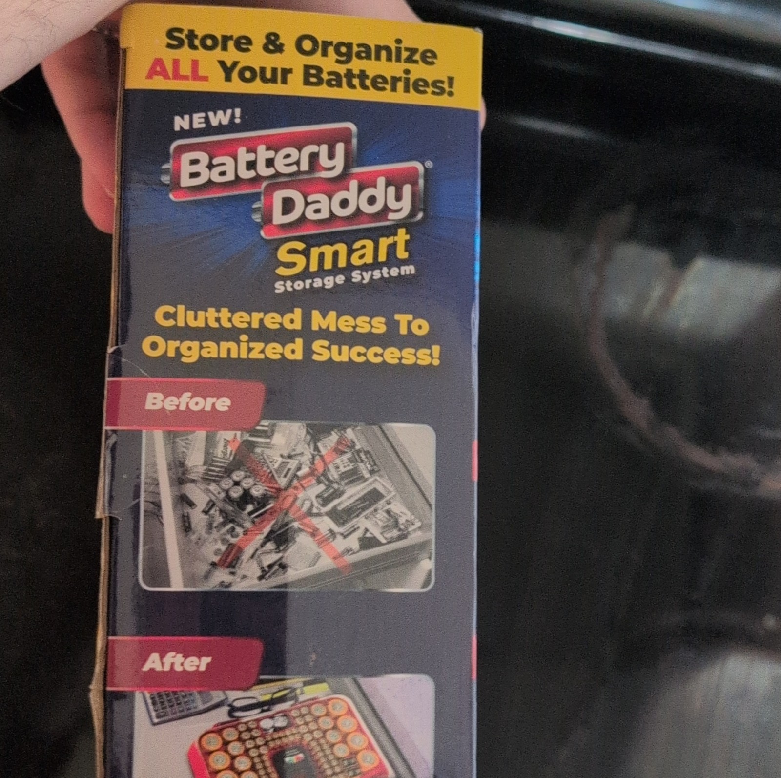 Ontel Battery Daddy Smart 150 Battery Storage Box Double-Sided Built-In Tester
