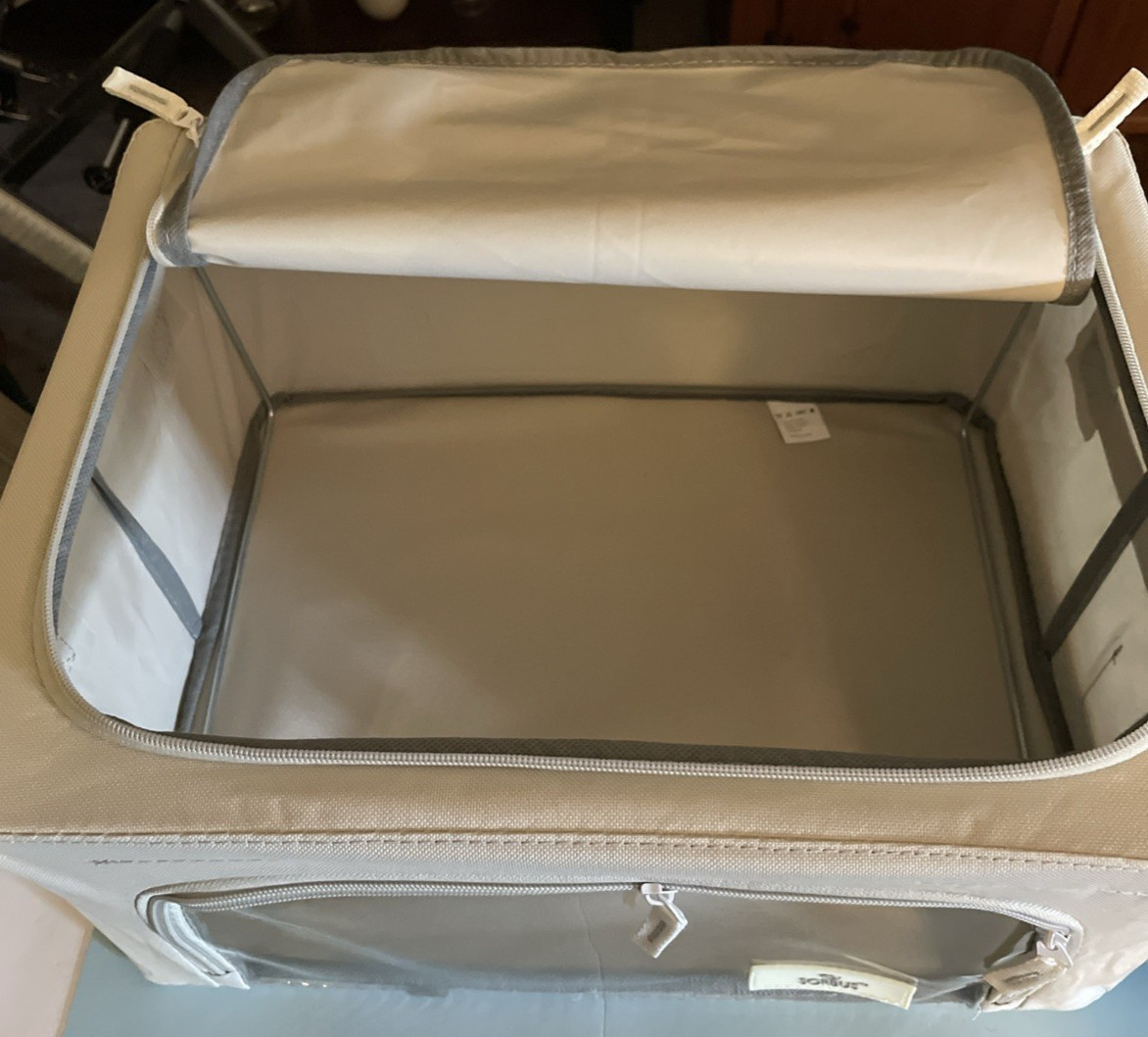 Two Collapsible Storage Scobus Containers 16&Prime; X 12&Prime; X 8&Prime;. Canvas with metal fram