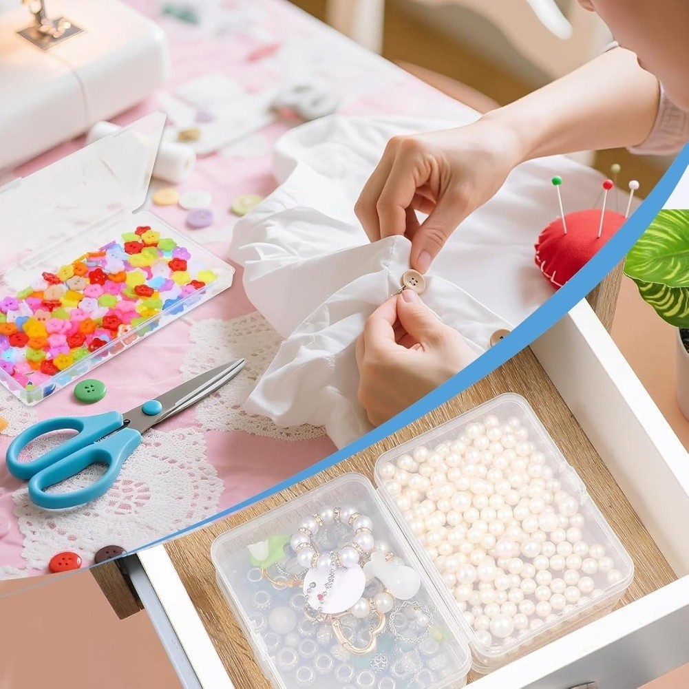 Clear Storage Boxes 24 Pack with Lids for Crayon and Small Item Organization