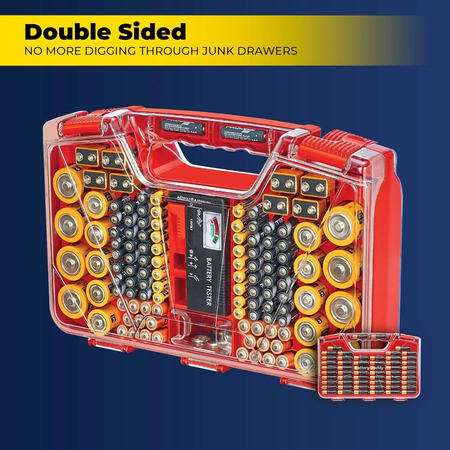 Ontel Battery Daddy Organizer Case Holds 180 Batteries with Tester