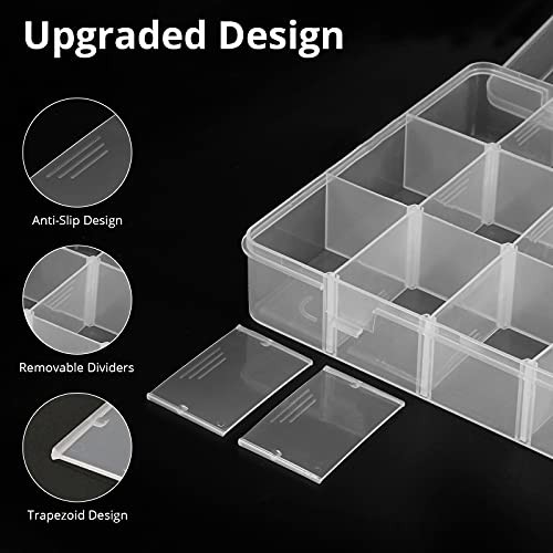 18 Grids Plastic Organizer Box with Dividers, Clear Compartment 1x 18 Grids